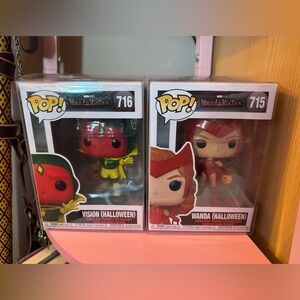 Funko Pop! Vision and Wanda Halloween Set - Red and Green
